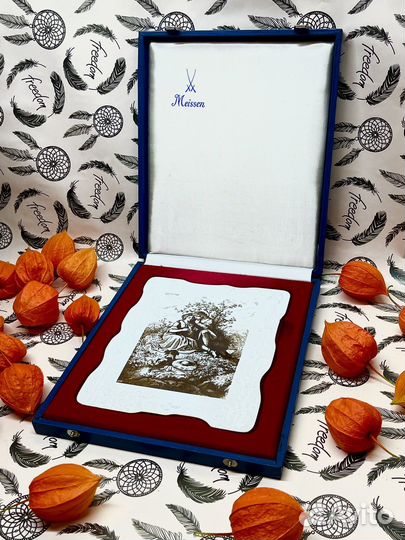 Панно мейссен Германия фарфор дама кавалер