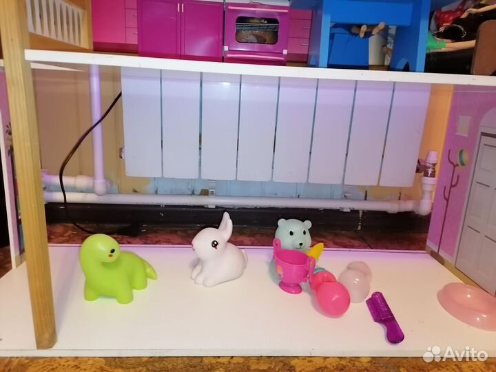 Кукольный домик для барби с мебелью