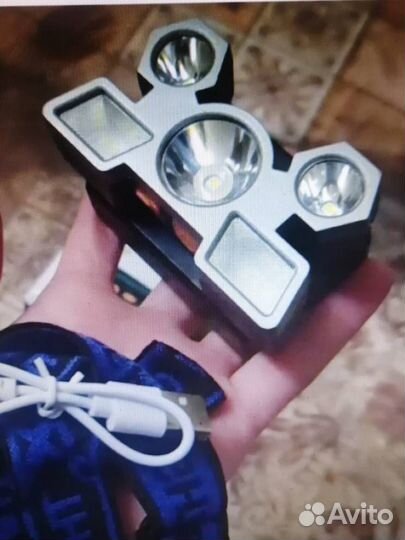 Фонарь налобный 5 диодов от USB