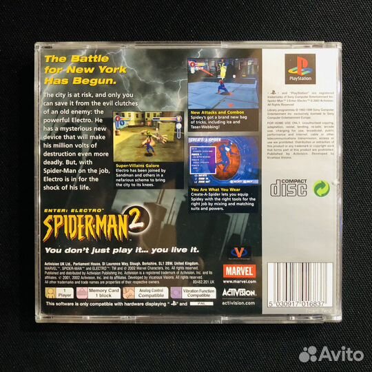 Игра PS1 лицензия Spider-Man 2 Platinum