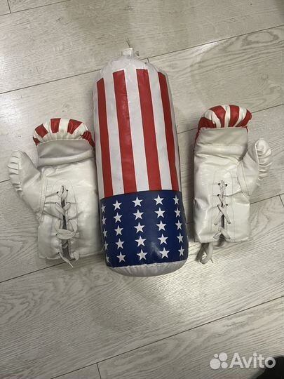 Детская груша с перчатками б/у