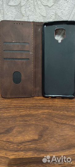 Кожаный флип чехол для сяоми 9s новый