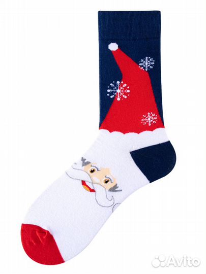 Носки новогодние высокие с принтом 4 пары