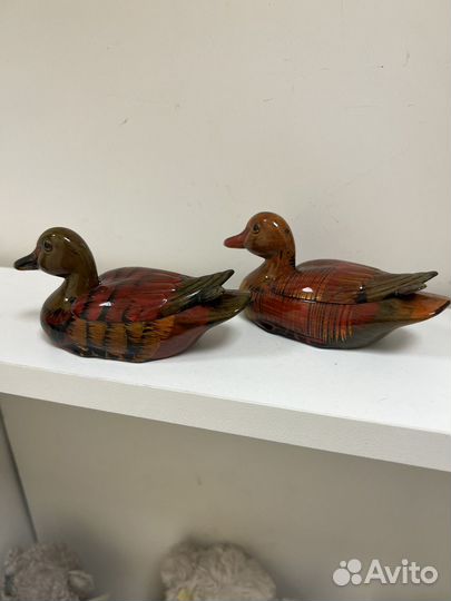 Шкатулка Утка мандаринка 12 см дерево