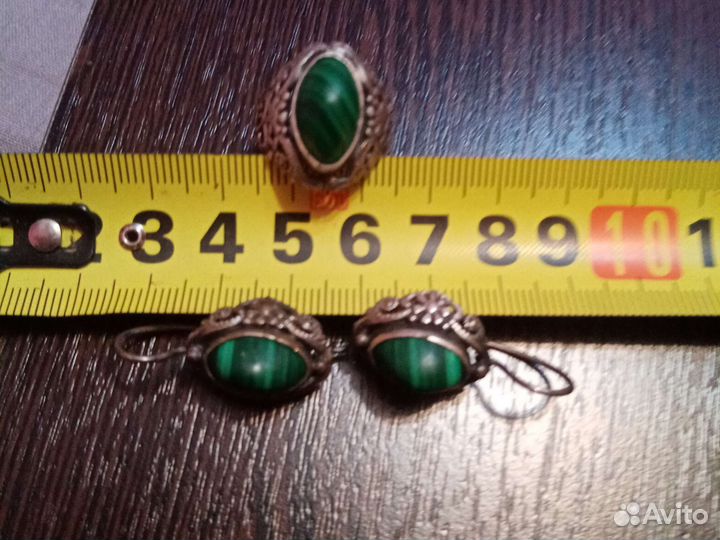 Серебряные серьги и перстень