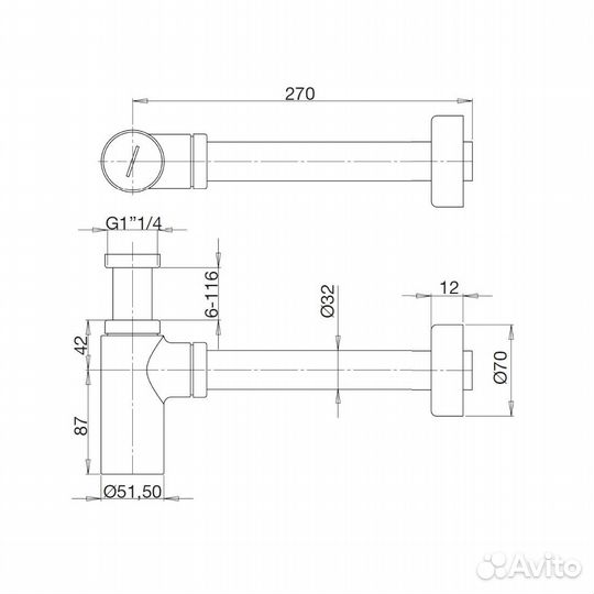 Сифон для раковины Webert AC0020980, розовое