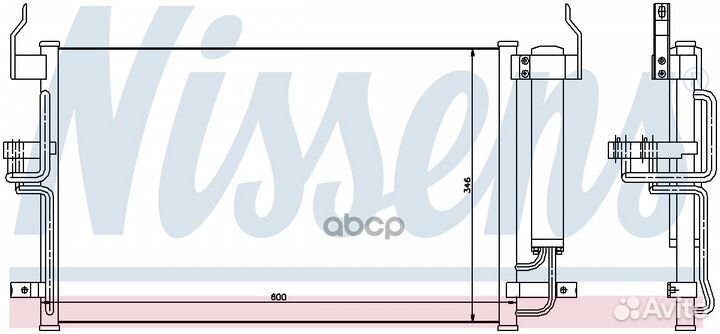 Радиатор кондиционера 557x345 hyundai Elantra