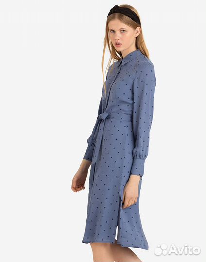 Платье миди xl голубое в горох новое Глория Джинс