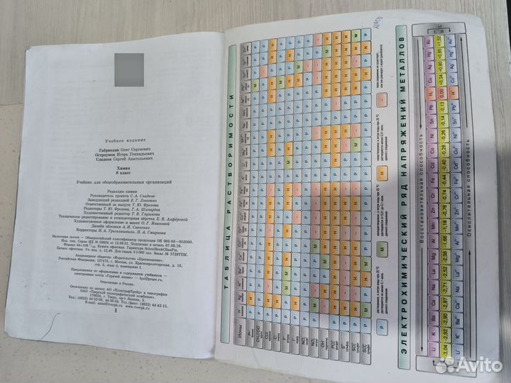 Учебник химия 8 класс