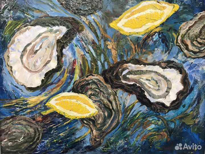 Картина маслом на холсте.Устричный бал