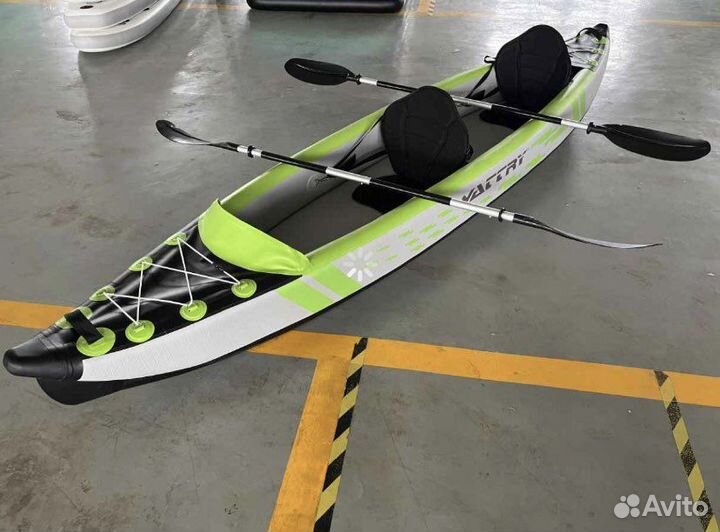 Каяк надувной, каяк двух местный полный комплект