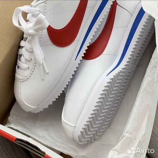 Кроссовки Nike Cortez White Red Classic Skin