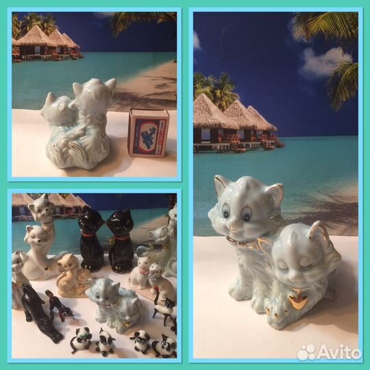 Кот и кошка. Статуэтки. Фарфор, стекло и др