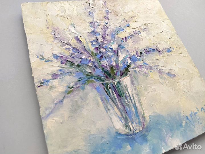 Лаванда в вазе картина маслом