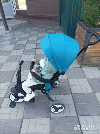 Детский велосипед трехколесный с ручкой