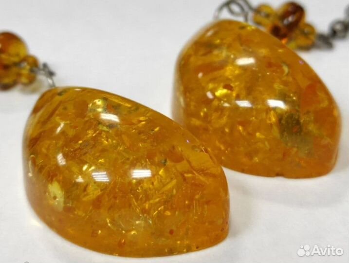 Винтажные серьги/сережки из янтаря. Времён СССР