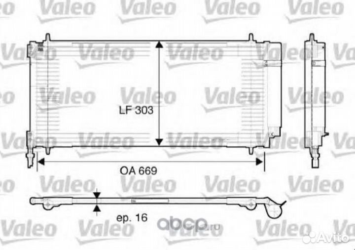 Радиатор (конденсатор) кондиционера Пежо 407