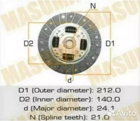 Диск сцепления Masuma TYD035
