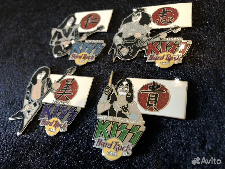Hard Rock Cafe Pins / Kiss Series / Japan / 5 Sets