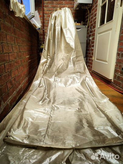 Тафта серебряная натуральный шелк