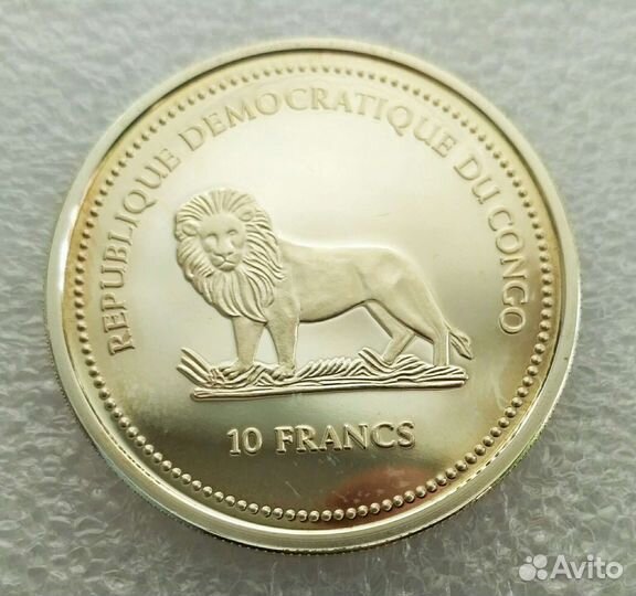 Конго 10 франков 2005 Рыба желтая