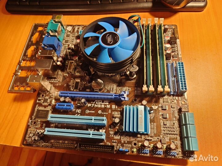 Материнская плата asus P7H55-M SI + I3-550 + 8GB