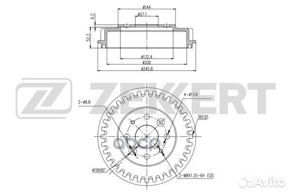 Барабан торм. зад. Kia Sephia I 93- Shuma I I