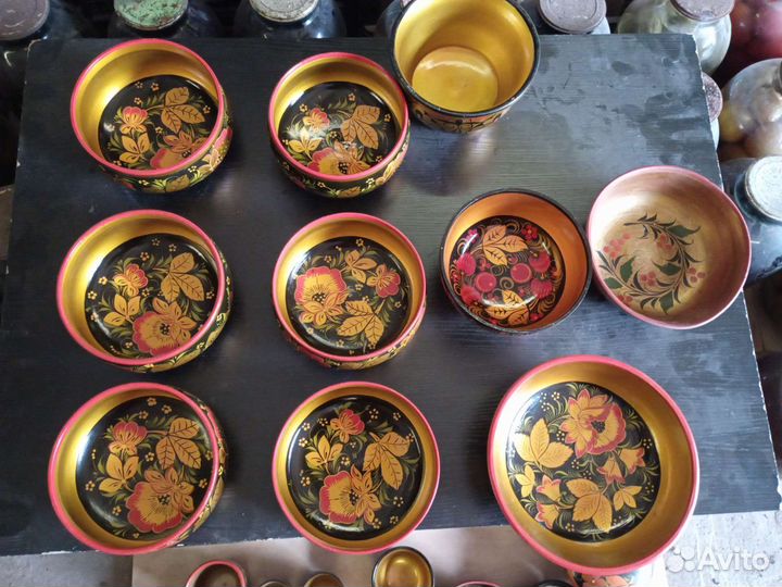 Набор посуды хохлома