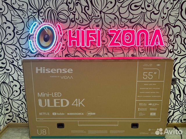 Телевизор Hisense 55U8KQ чек, гарантия