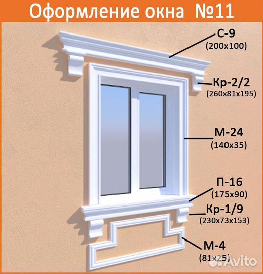 Декор для окон на фасаде