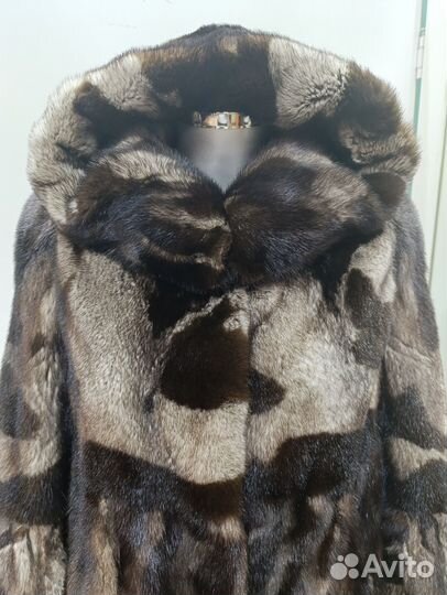 Шуба норковая с капюшоном