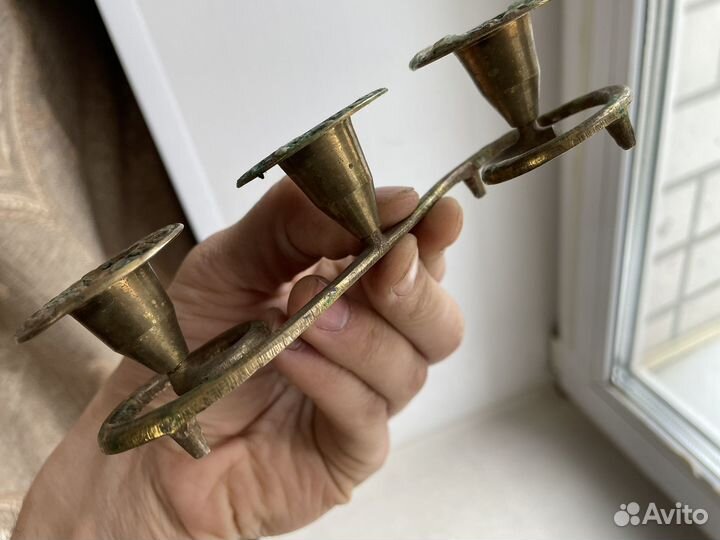 Подсвечник ретро на три свечи