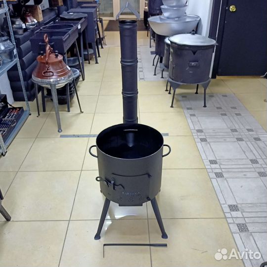 Печь для казана Кукмара с трубой и зольником