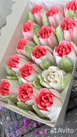 Съедобный букет из зефирных цветов