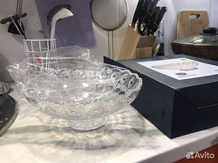 Салатник хрусталь Crystal Bohemia 25 см новый