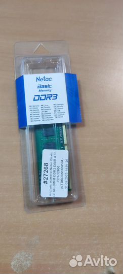 Модуль памяти Netac Basic LV SO-dimm DDR3 dimm 4 Г