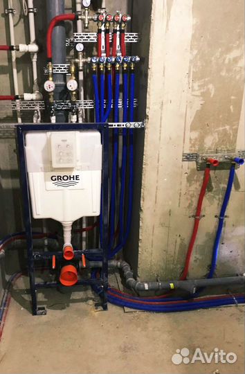 Разводка труб хвс,гвс,канализация