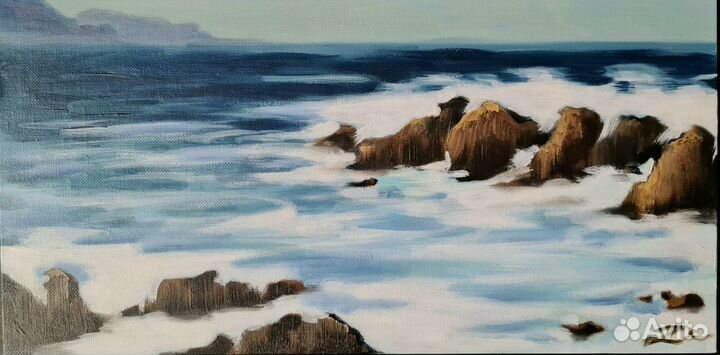 Картина маслом на холсте море