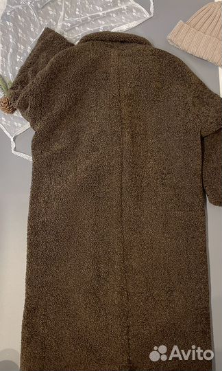 Шуба женская тедди чебурашка кокон коричневая