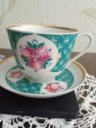 Большая винтажная чайная пара