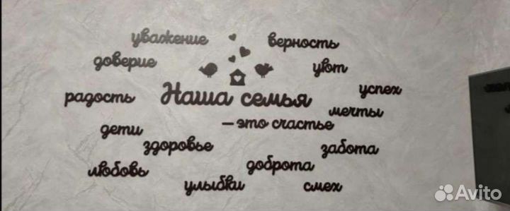 Надпись на стену наша Семья