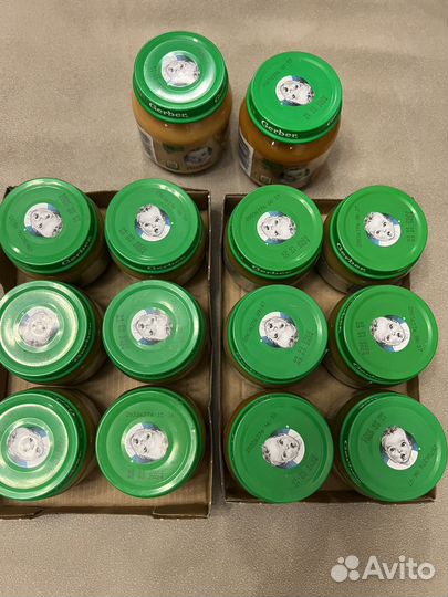 Детское питание пюре gerber 14 баночек