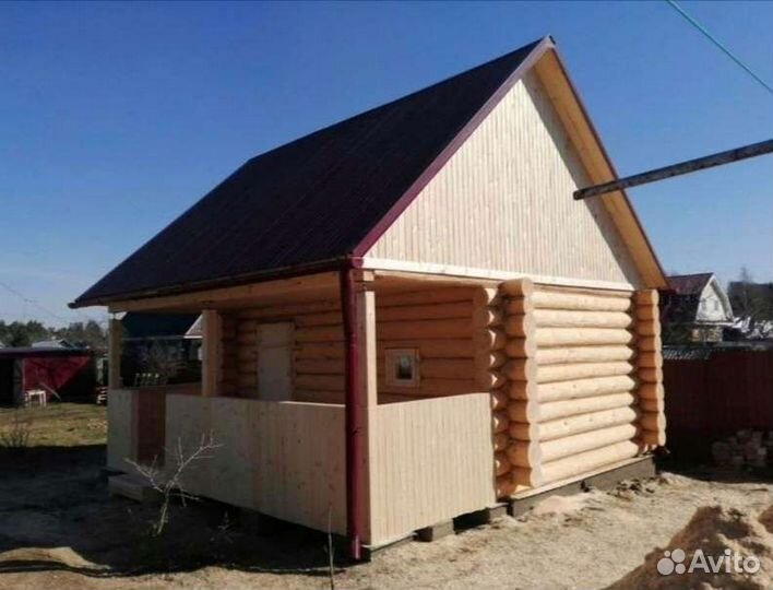 Баня из сруба с терассой