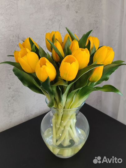 Искусственные цветы Тюльпаны с имитацией воды