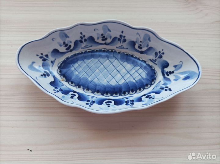 Конфетница Гжель винтаж ручная работа