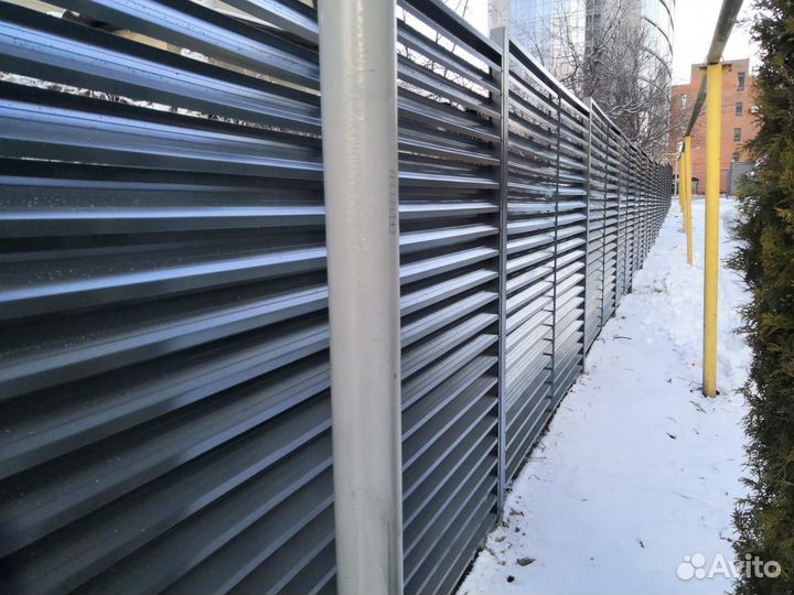 Забор жалюзи металлический