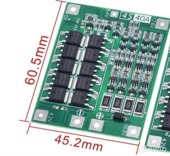 Плата BMS 2S,3S 20, 25,40А. 4S 40A. 5S 25,100A