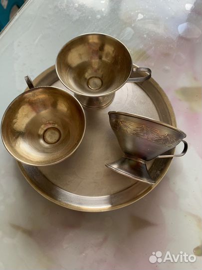 Набор кофейных чашек из мельхиора