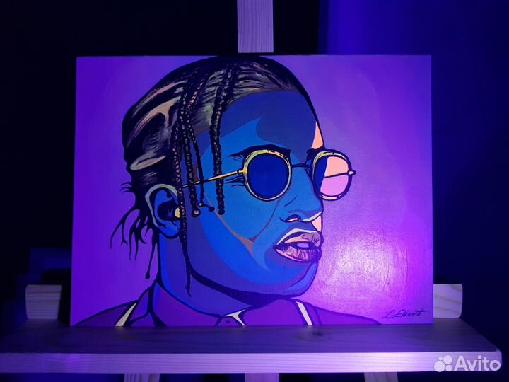 Asap Rocky авторский портрет акрилом