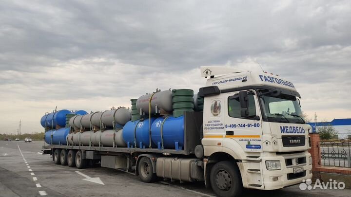 Монтаж газгольдера «Медведь» напрямую с завода